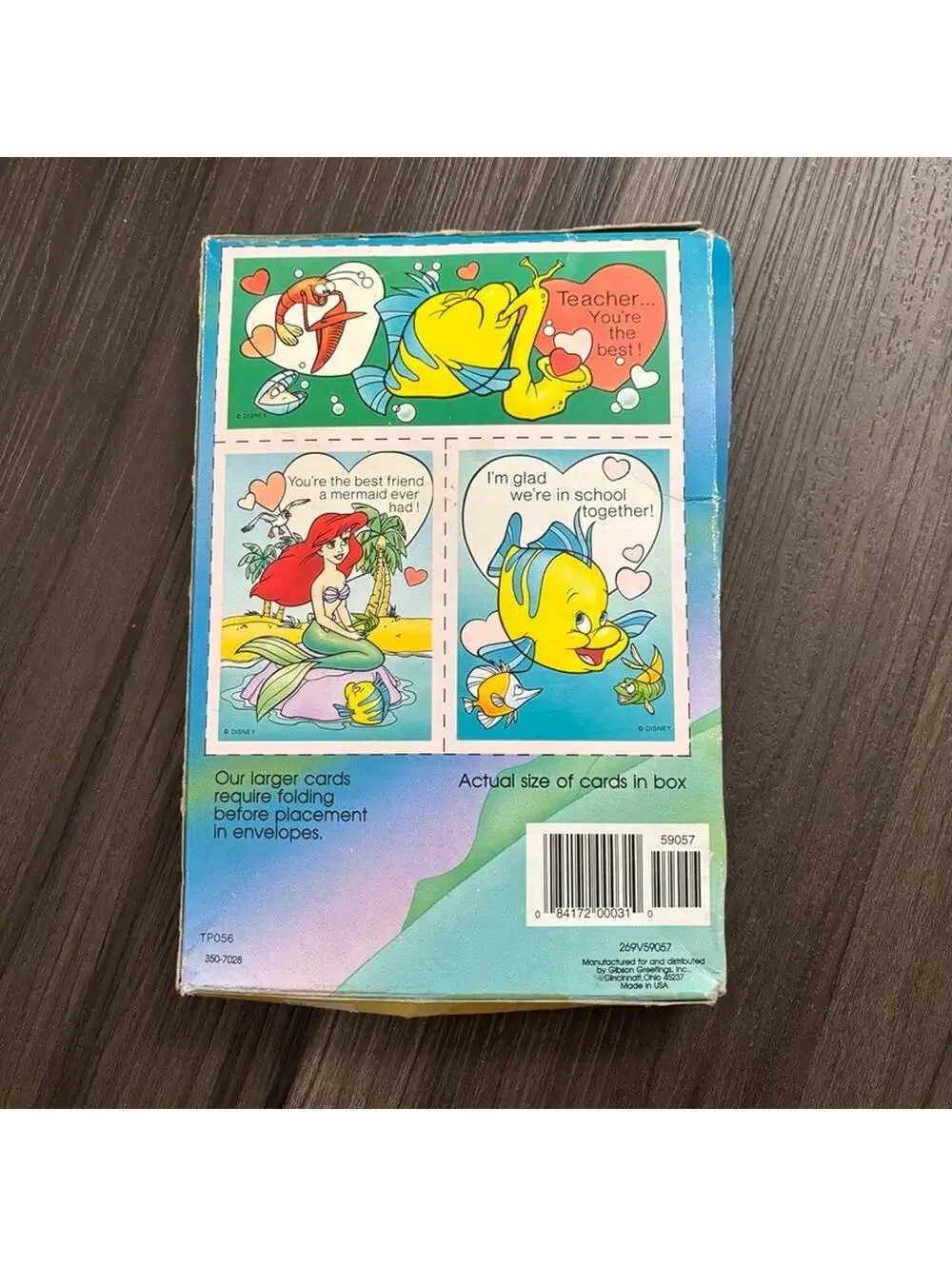 Vintage Gibson Greetings Disney Little Mermaid Valentine's Day Cards Ariel NEW